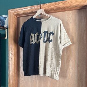 AC/DC Women's Two-Tone T-Shirt - Black and Tan